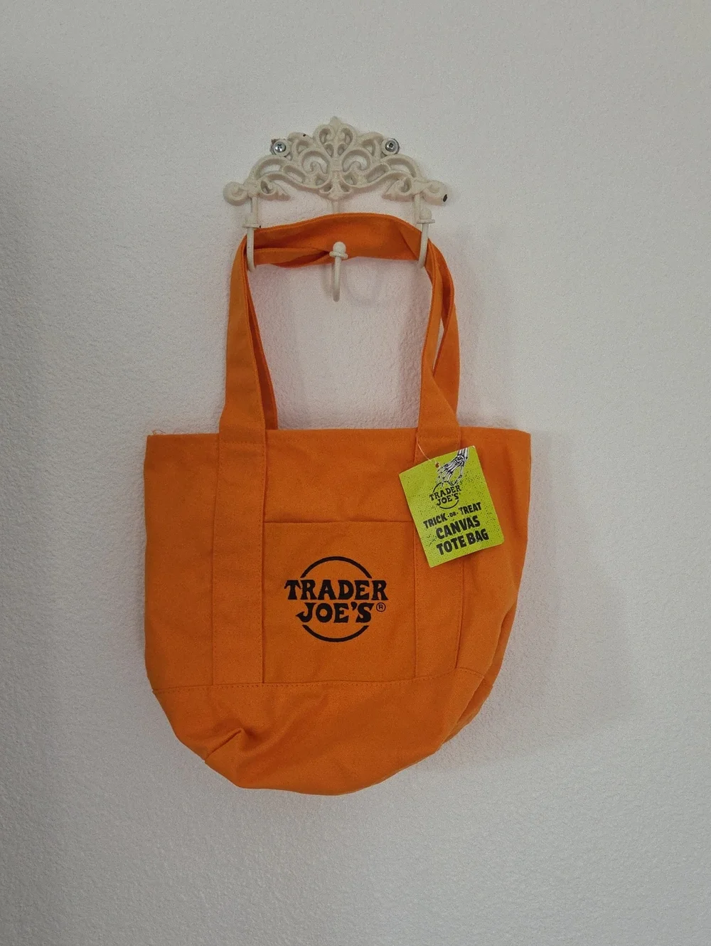 Trader Joe's Orange Mini Canvas Tote Bag - Everyday Shopper